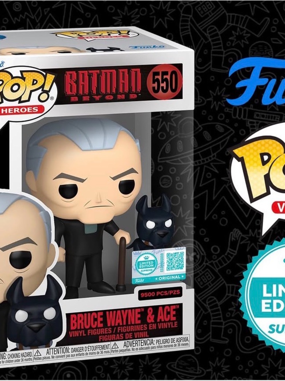 Funko Pop! Heroes Bruce Wayne & Ace Vinyl Figures - Black & Gray